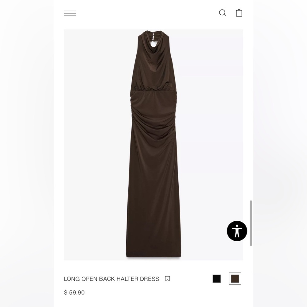 Zara long open back halter dress